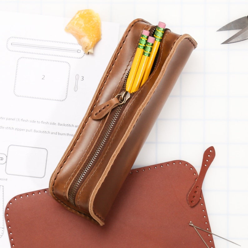 DIY Pencil Case Leather Kit Etsy