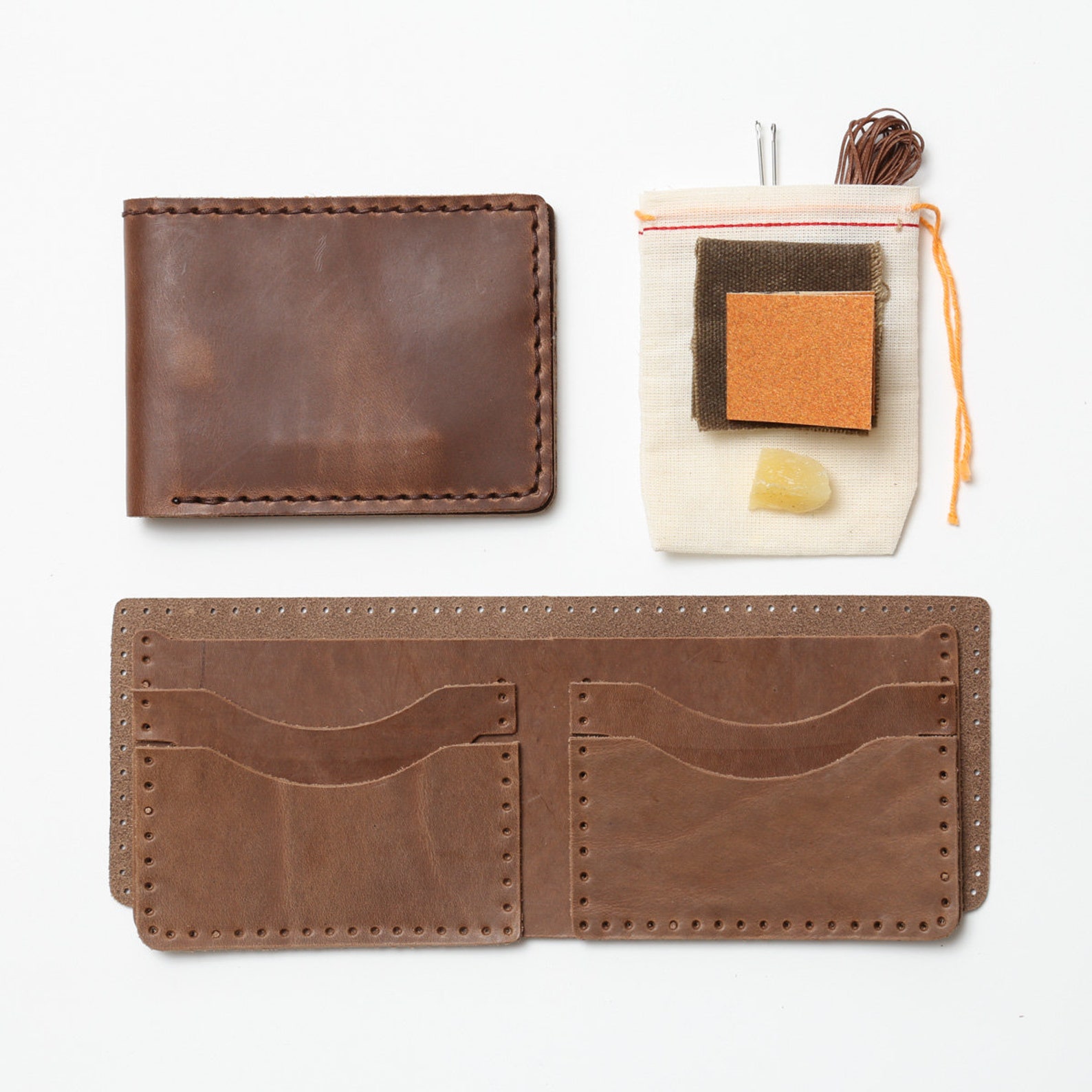 DIY Bifold Wallet Leather Kit Etsy