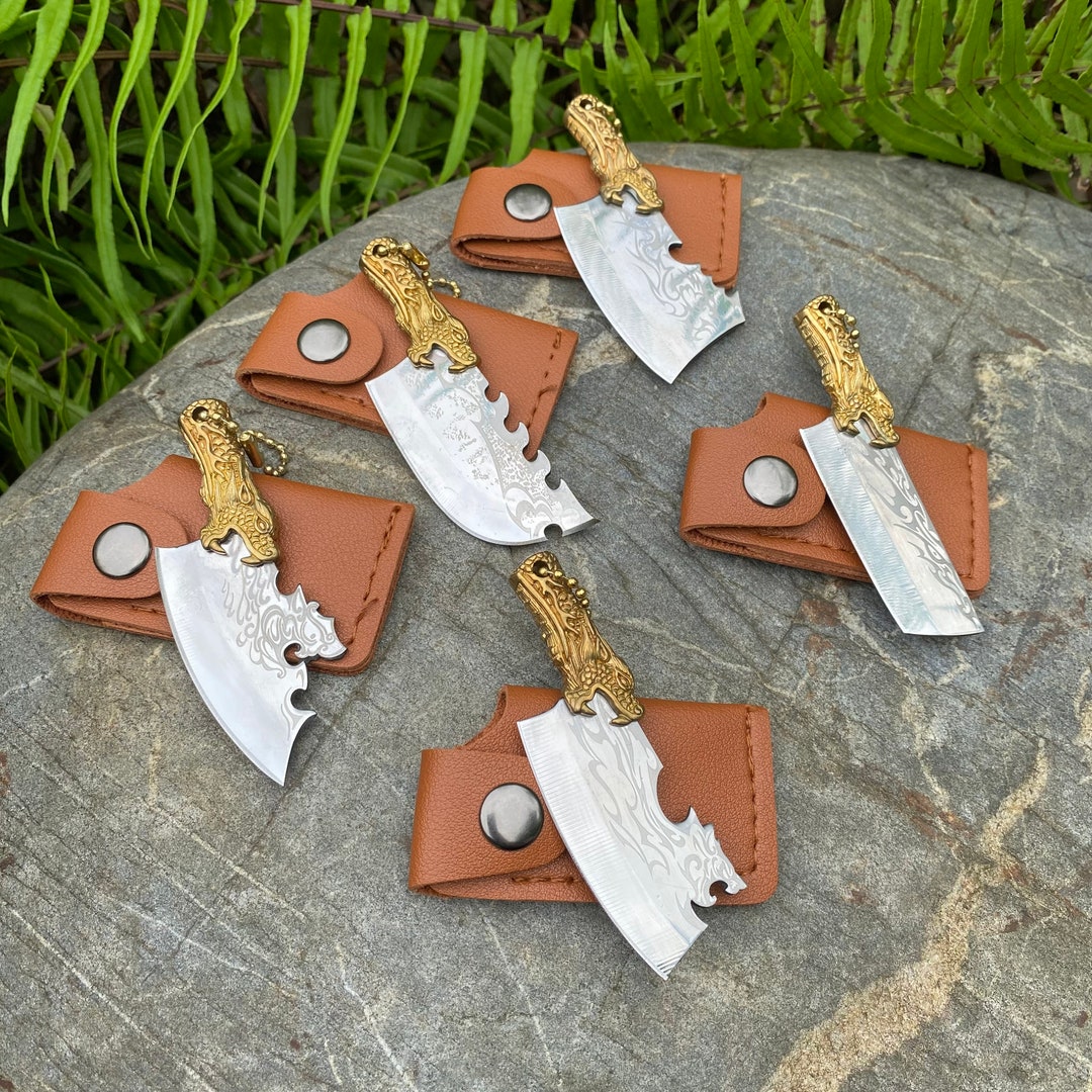 EDC Knife Dragon Head Knife Brass Handle Knife Mini Kitchen Knife