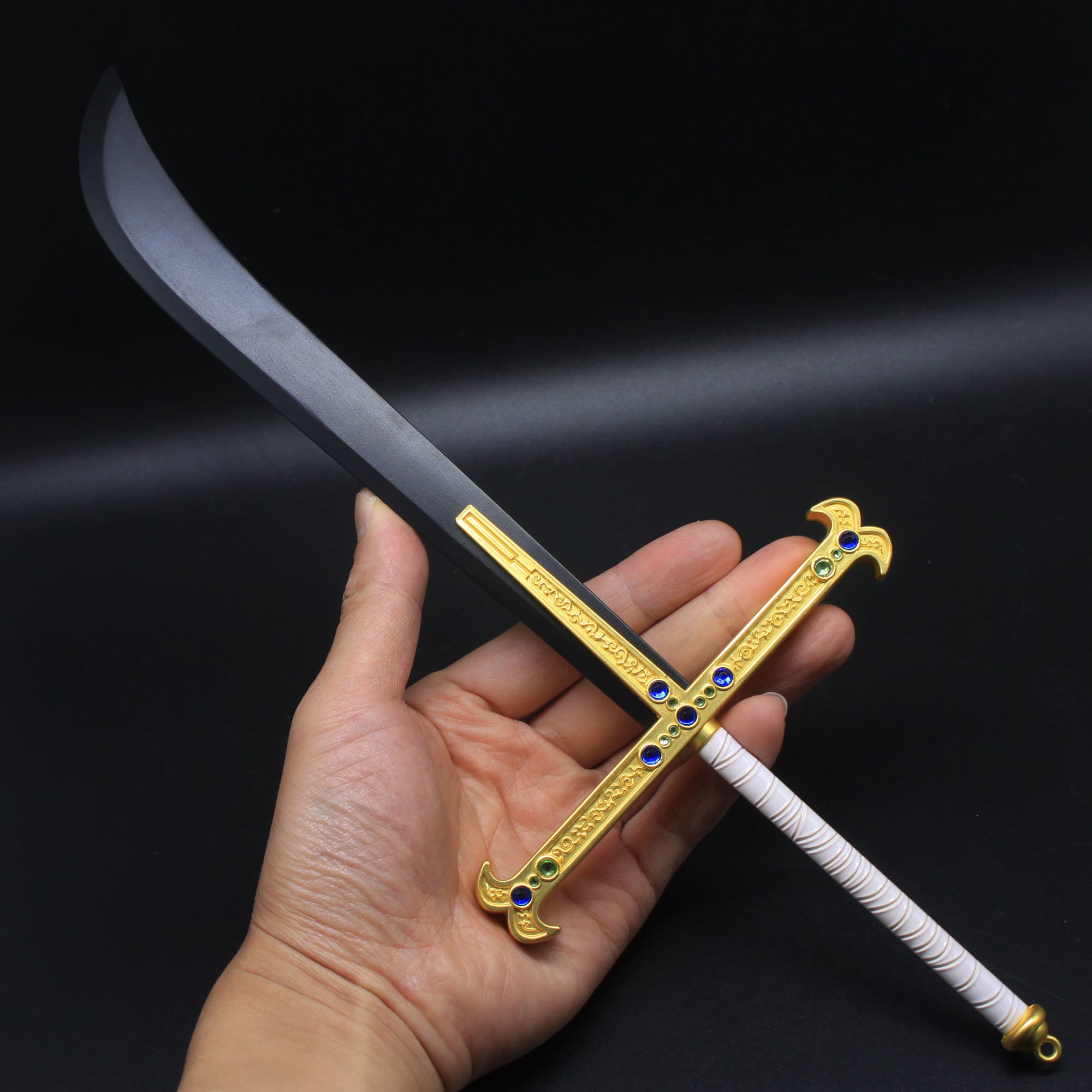 Blue Yoru Sword Miniature Alloy Blunt Sword Dracule Mihawk 