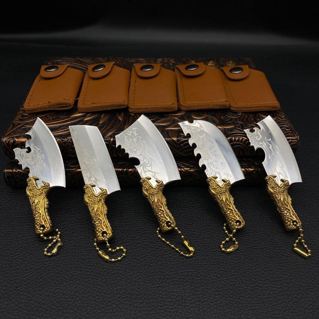EDC Knife Dragon Head Knife Brass Handle Knife Mini Kitchen Etsy