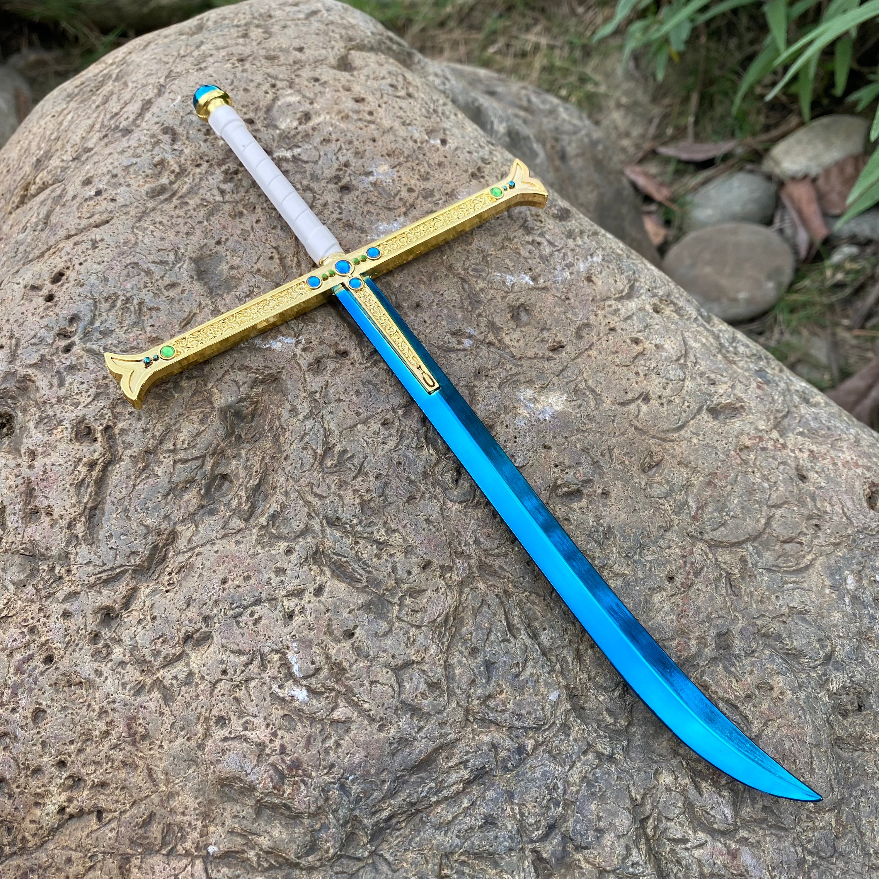 Blue Yoru Sword Miniature Alloy Blunt Sword Dracule Mihawk 