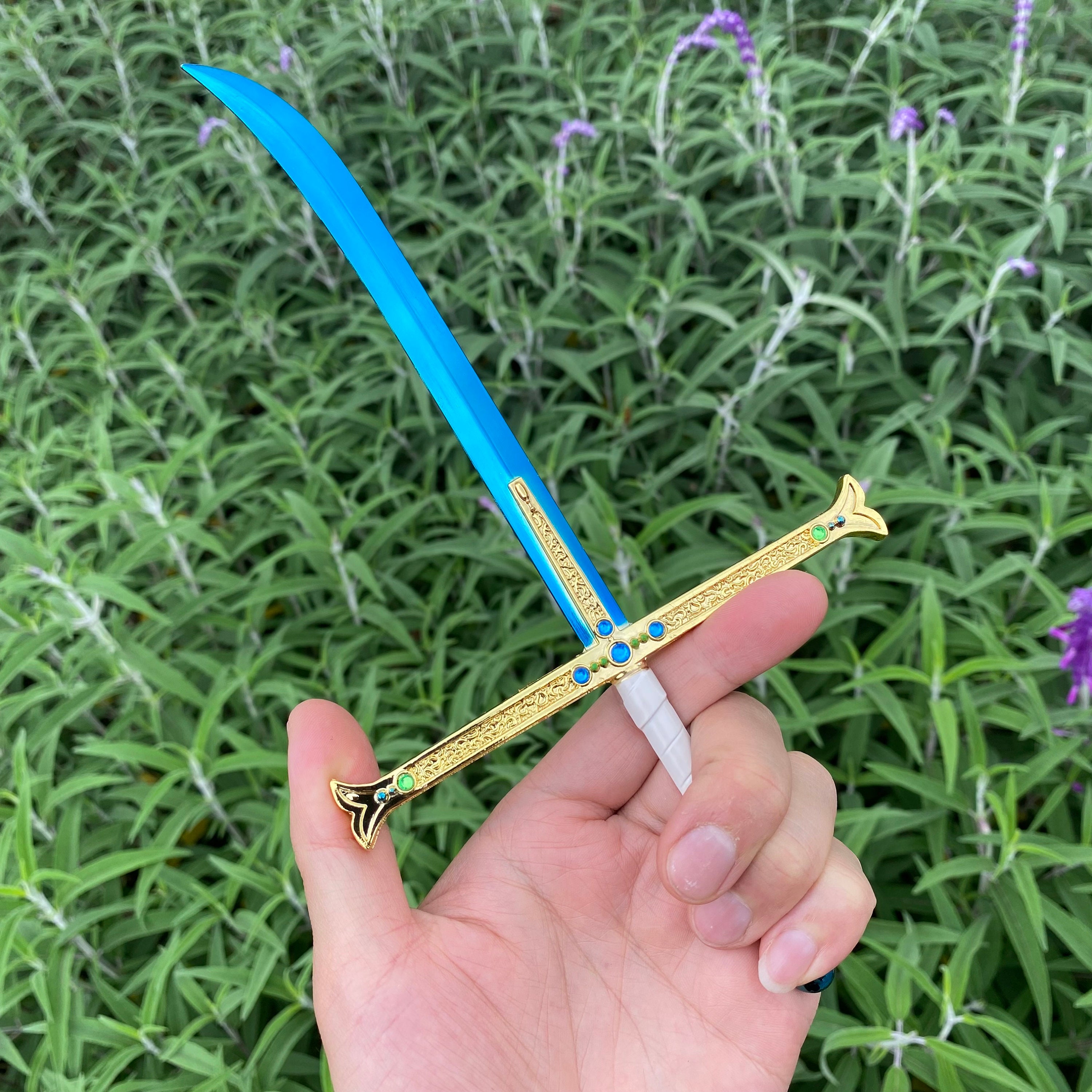 Blue Yoru Sword Miniature Alloy Blunt Sword Dracule Mihawk 