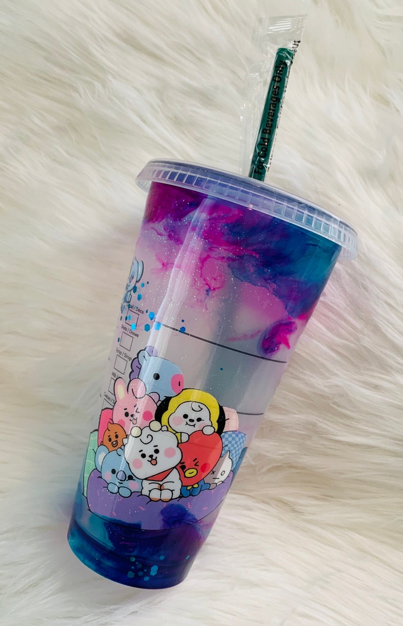 BTS Epoxy Sealed Starbucks Tumbler. Etsy