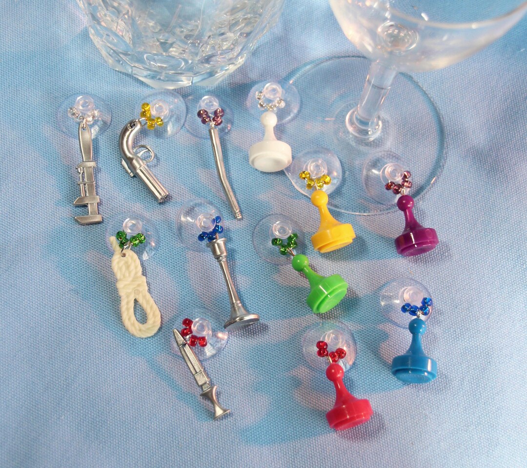 Clue Game Suction Cups Drink Charms Matched Set of 12 Etsy