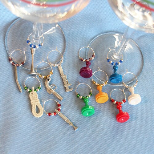 Clue Character Wine Charms Etsy