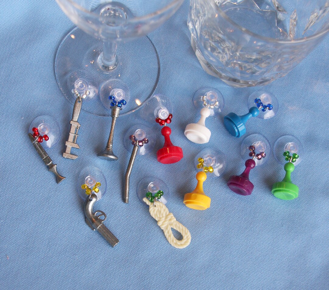 Clue Game Suction Cups Drink Charms Matched Set of 12 Etsy