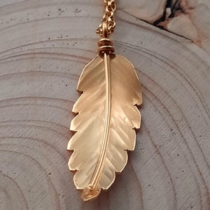 Rowan leaf necklace with 9ct gold overlay, handmade from a real leaf in Dorset UK, hallmarked, gift for her, anniversary, natural necklace