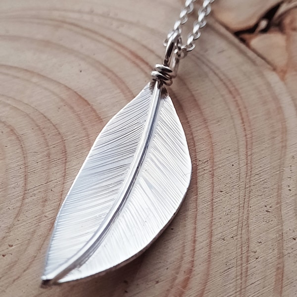 Willow leaf necklace handmade from a real willow leaf out of recycled silver. hallmarked, made in Dorset UK, natural necklace, gift for her
