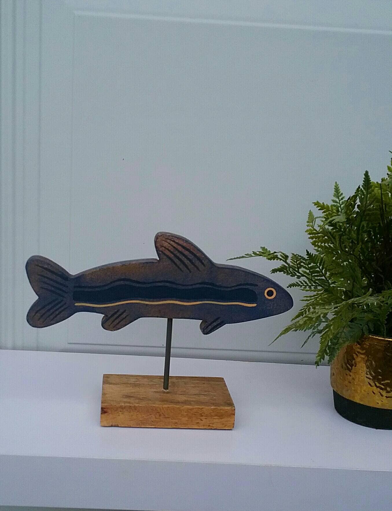 Nautical Wall Decor Rustic Hallmark Wooden Fish Table Top - Etsy
