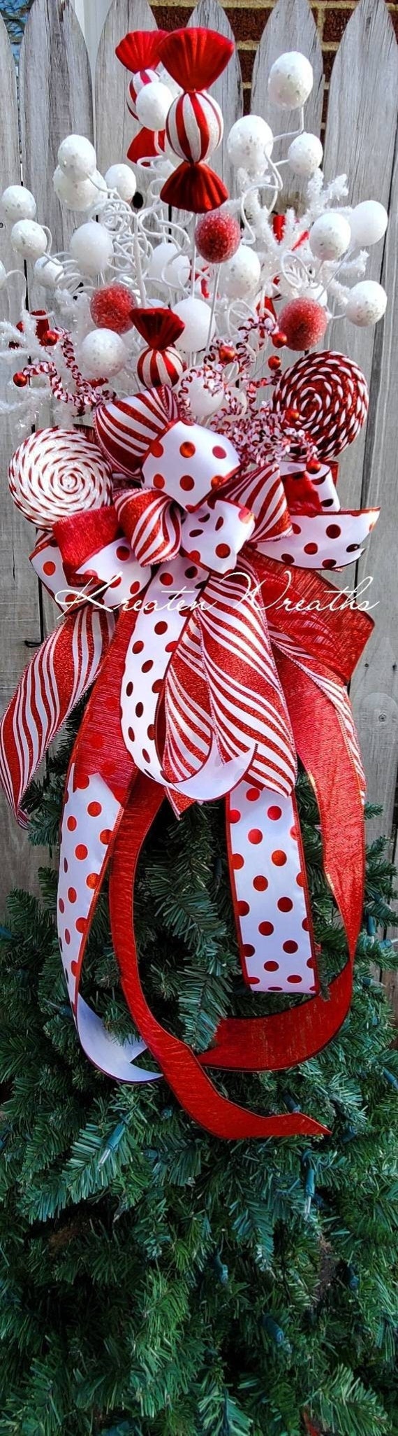 Candy Cane Christmas Tree Topper