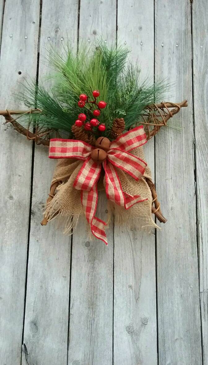 Rustic Primitive Christmas Farmhouse Tree Topper Star Door | Etsy