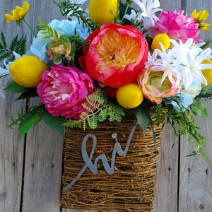 A Burst of Sunshine Summer Lemon Hi Floral Door Hanger Basket Spring Summer Lemon Wreath Lemon Decor Welcome Wreath Frontdoor Door Hanger image 9