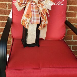 Fall Autumn Pumpkin Bow Orange Burgundy and Natural Autumn Lantern Wreath Bow Wreath Bow Decorative Thanksgiving Bow Harvest Pumpkin Decor