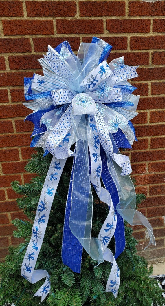Blue Bow Tree Topper