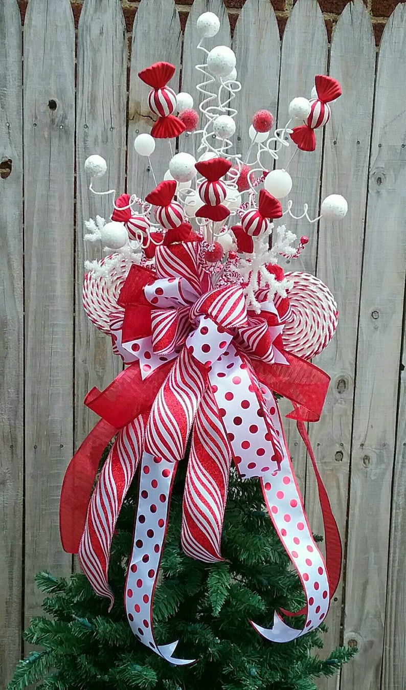 Christmas Tree Topper 360 Degree Candy Cane Christmas Tree Etsy