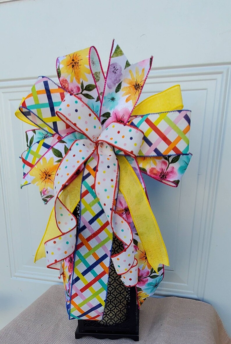 Spring Summer Lantern Bow Wreath Lantern Mailbox Light Fixture Bow Pink ...