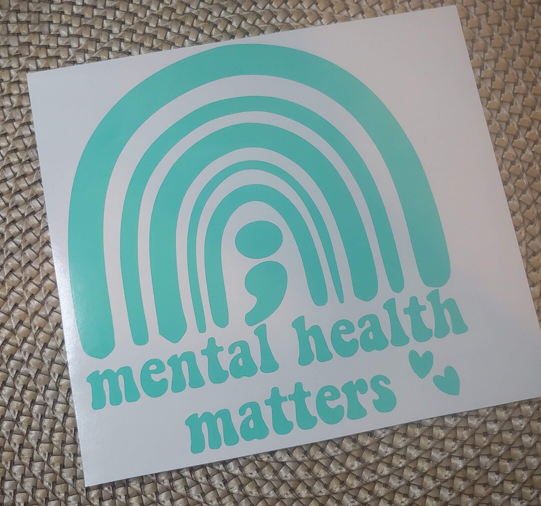 Boho Rainbow Decal, Semicolon Mental Health Vinyl Bumper Sticker, Your ...