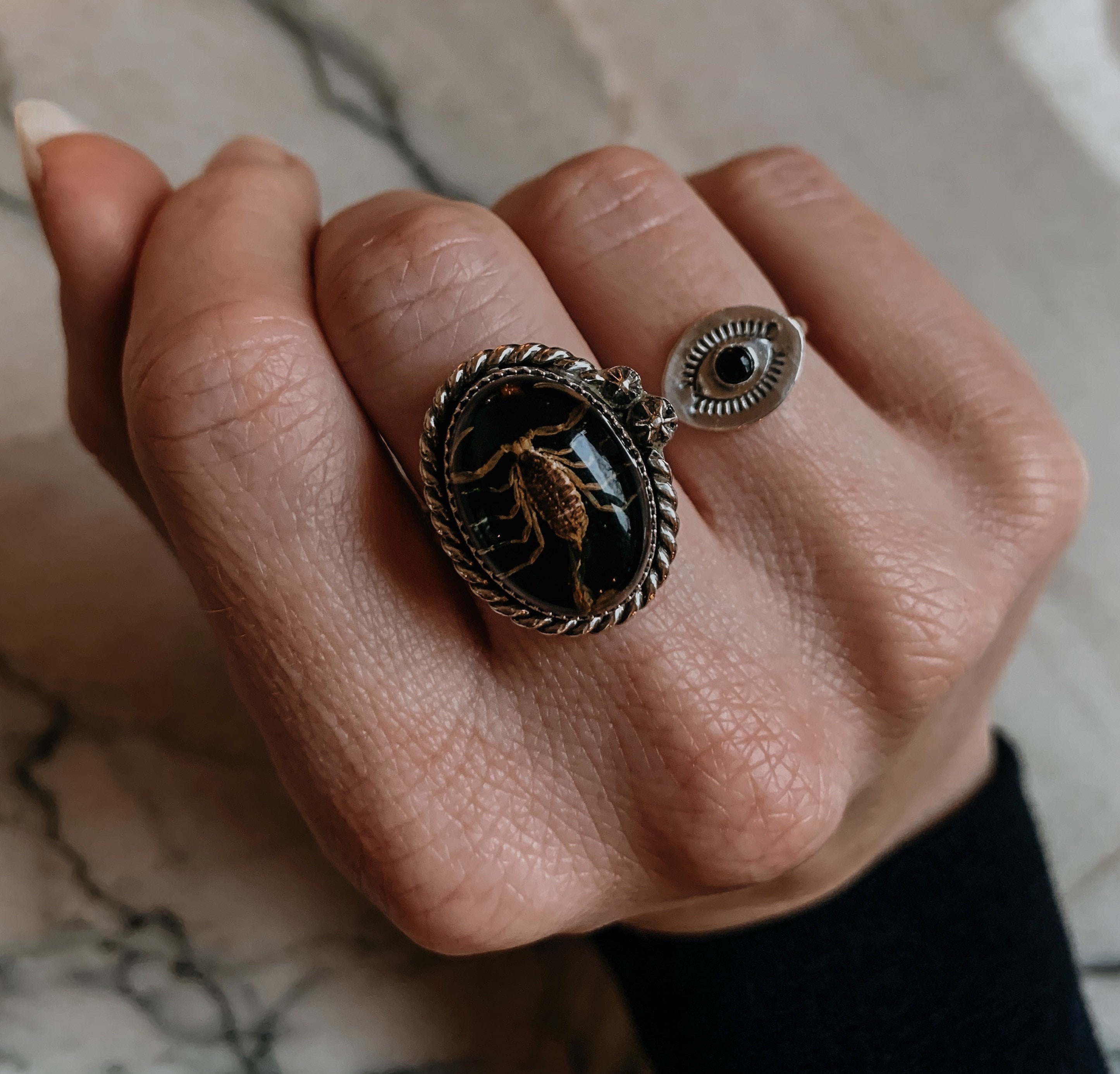 Scorpion Ring Sterling Silver Scorpion Ring Real Scorpion Sterling Silver Ring Custom Ring Made to Order Etsy