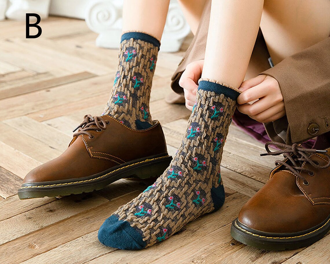 Pretzel Flower Socks Women Fashion Socks Women Hollow Socks Etsy