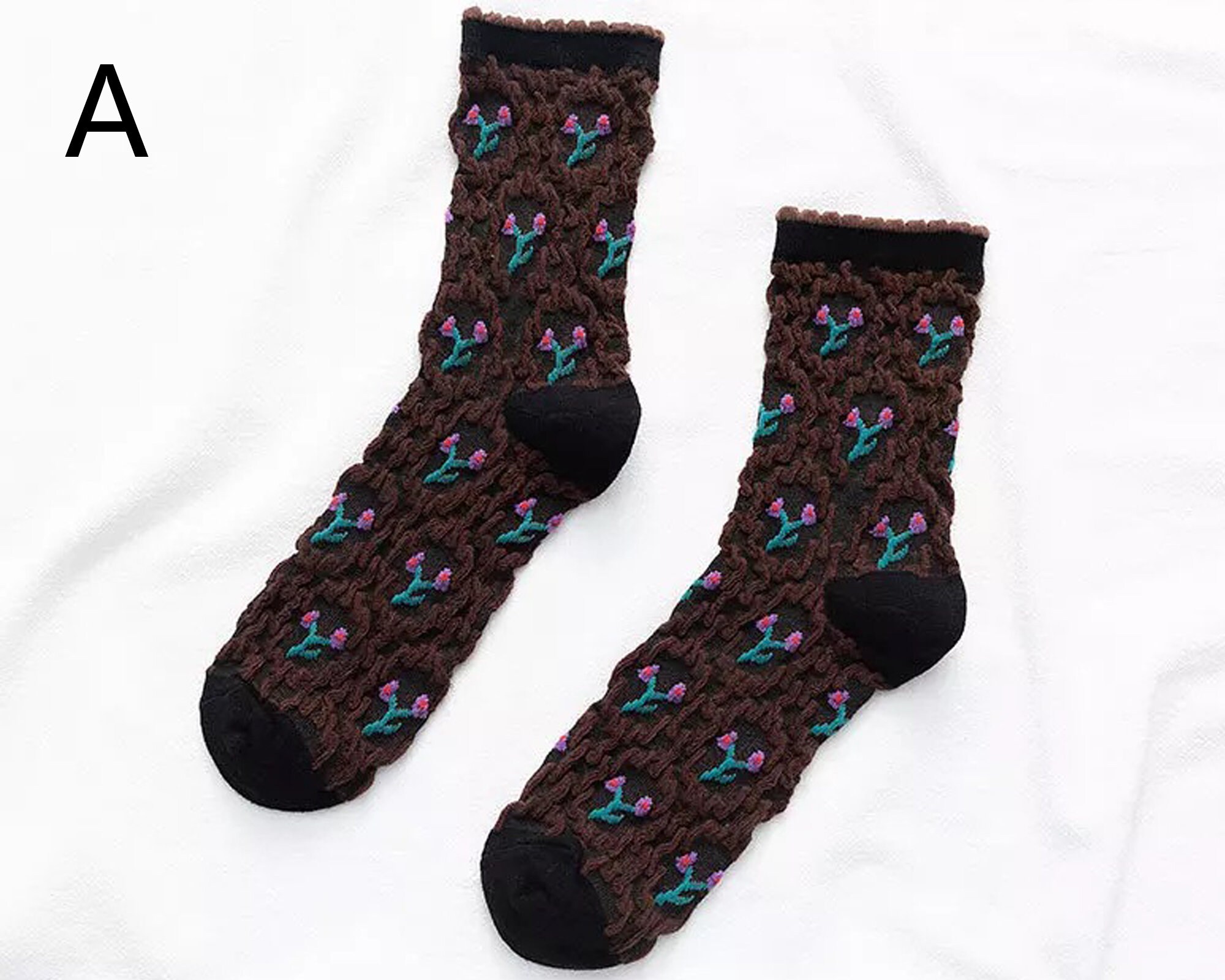 Pretzel Flower Socks Women Fashion Socks Women Hollow Socks Etsy