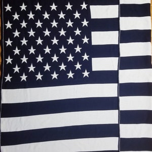 American Flag  Reversible Throw Blanket In Navy Blue