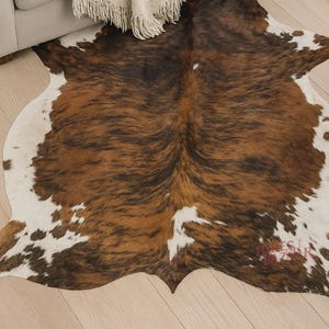 Hides Bazaar Brown Brindle Cowhide Rug - Genuine Cow Hide Area Rug image 8