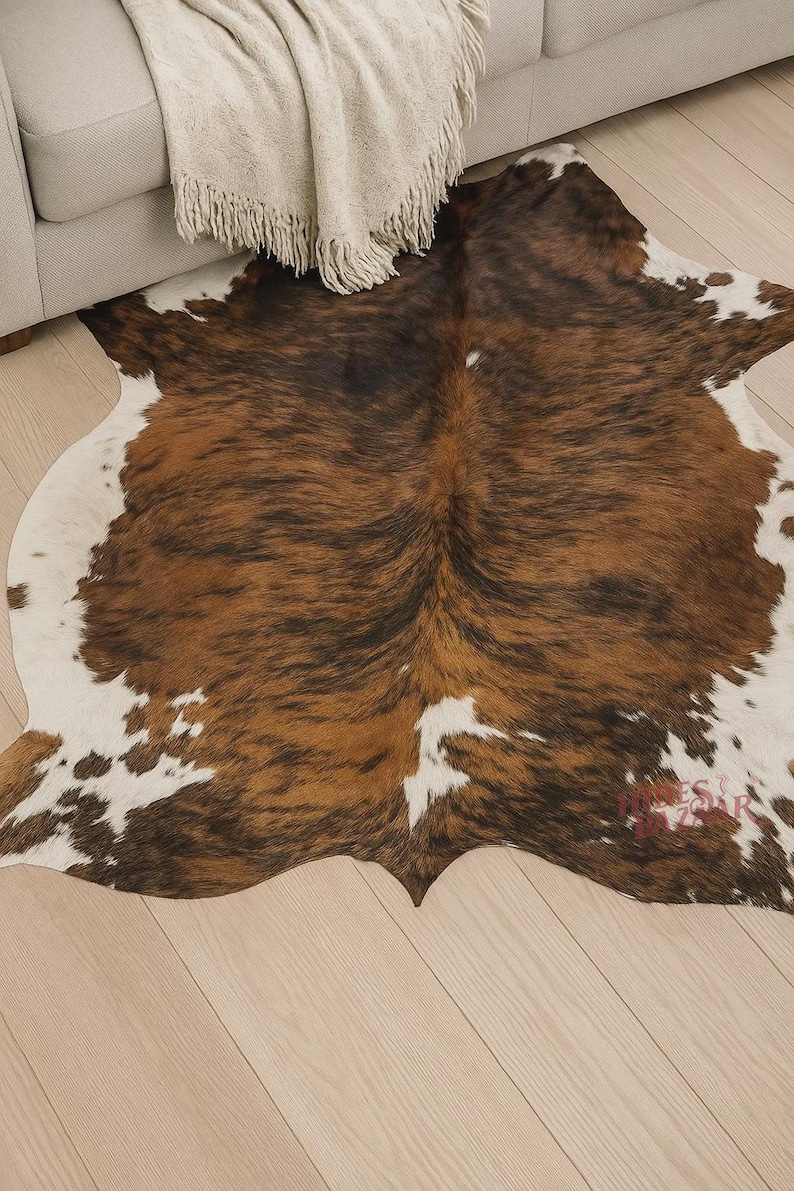 Hides Bazaar Brown Brindle Cowhide Rug - Genuine Cow Hide Area Rug image 8