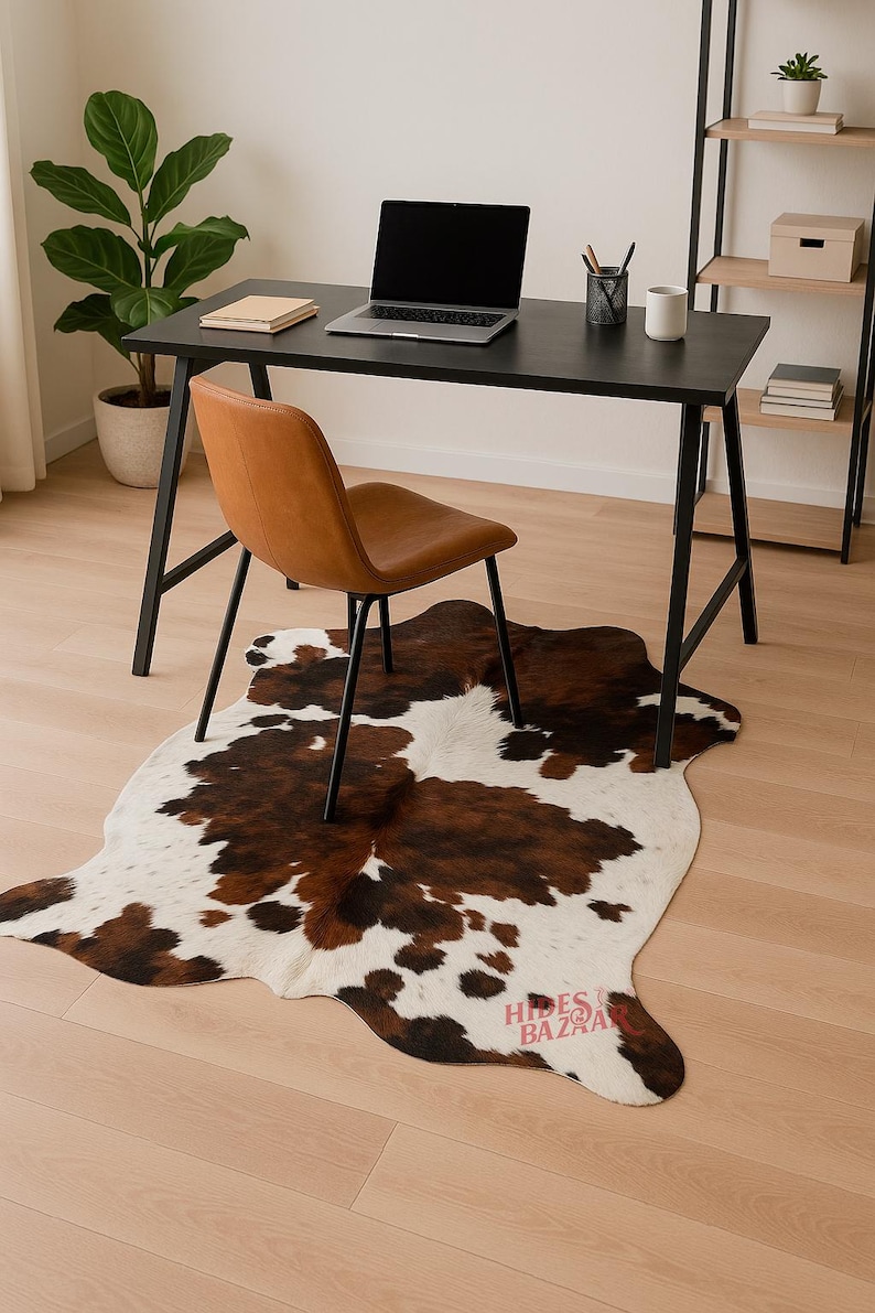 Hides Bazaar Classic Tricolor Cowhide Rug - Genuine Cow Hide Area Rug image 7
