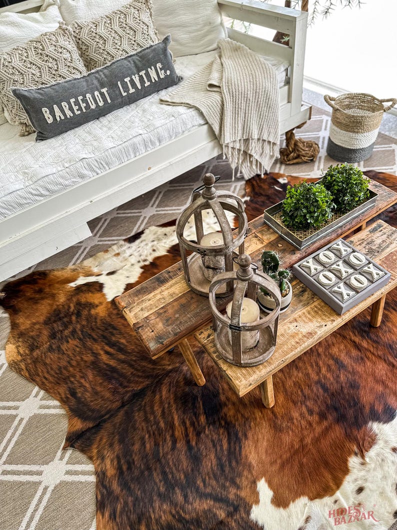 Hides Bazaar Brown Brindle Cowhide Rug - Genuine Cow Hide Area Rug image 4