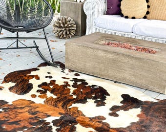 Hides Bazaar Classic Tricolor Cowhide Rug - Genuine Cow Hide Area Rug 5x6 ft