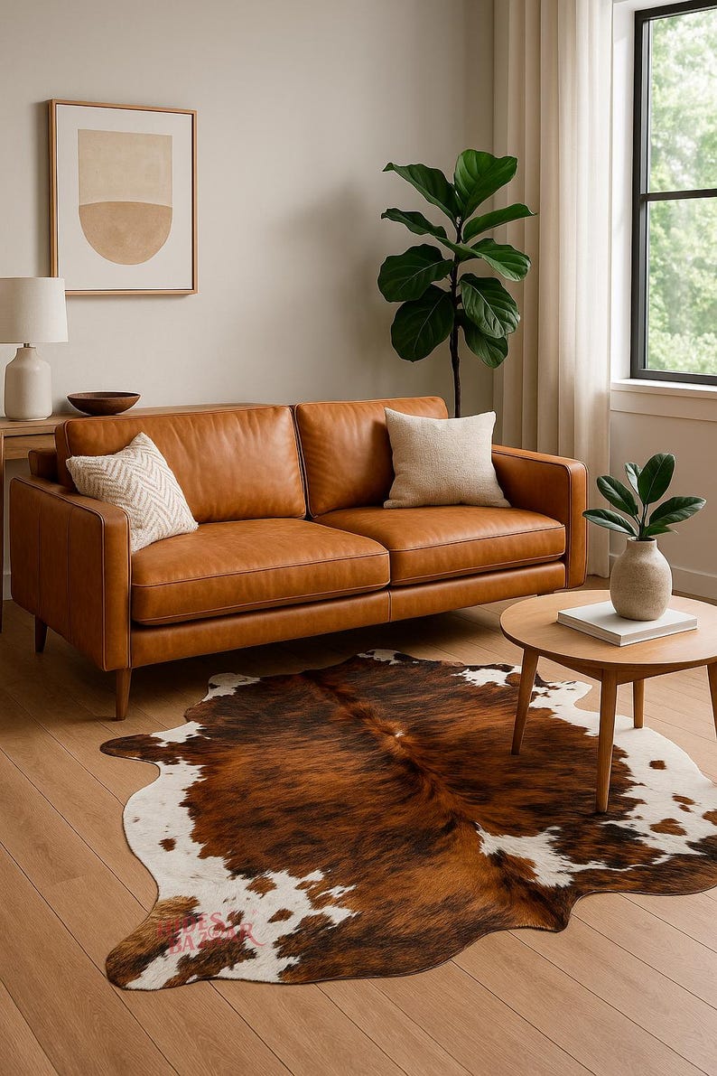 Hides Bazaar Brown Brindle Cowhide Rug - Genuine Cow Hide Area Rug image 6