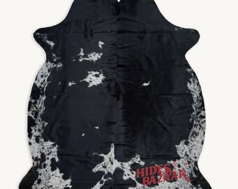 Black And White Cowhide Rug (Size 7'0'' x  6'0'') HBC52 EXACT HIDE SHOWN.