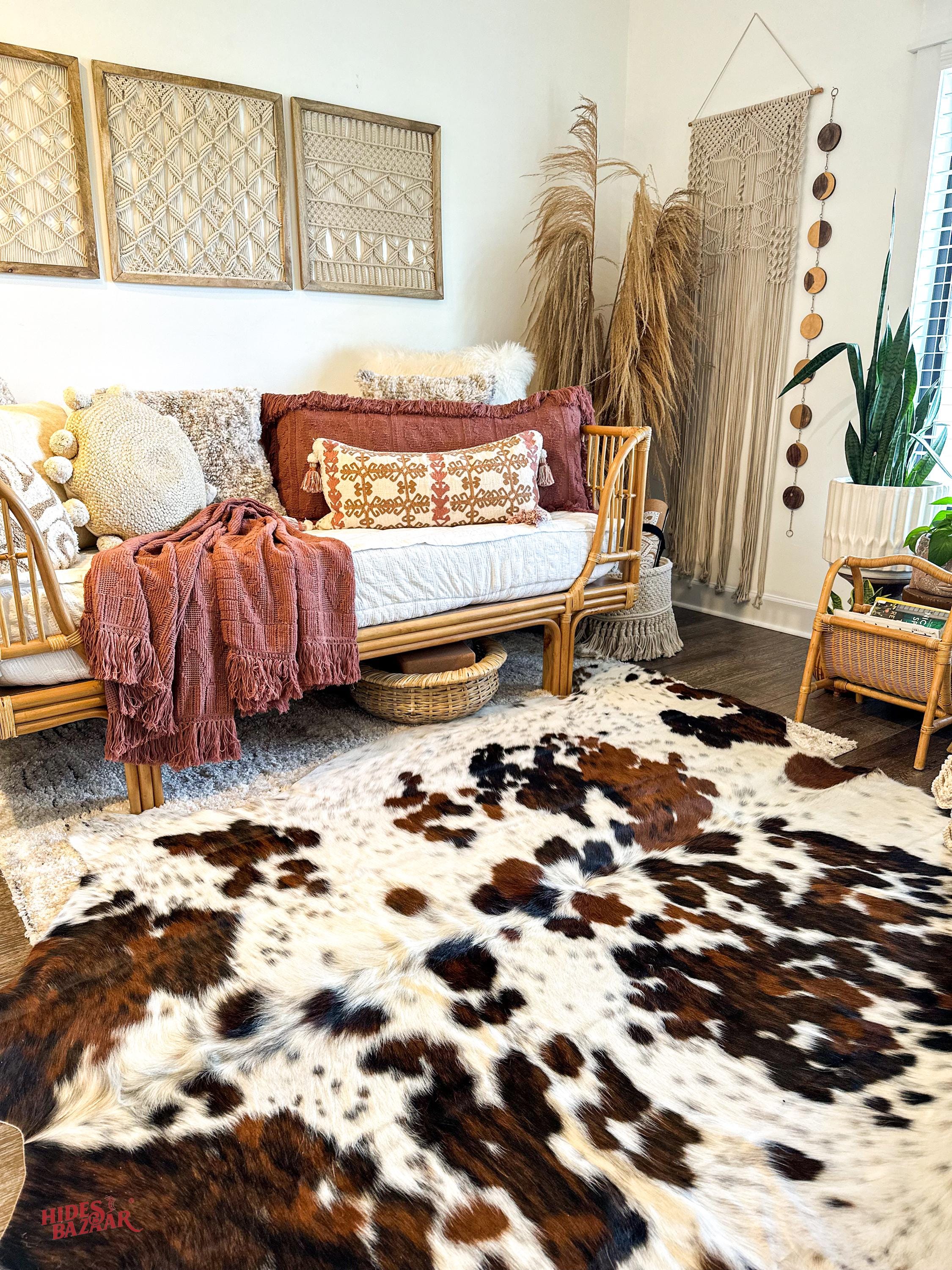 Hides Bazaar Original Tricolor Cowhide Rug - Genuine Cow Hide Area