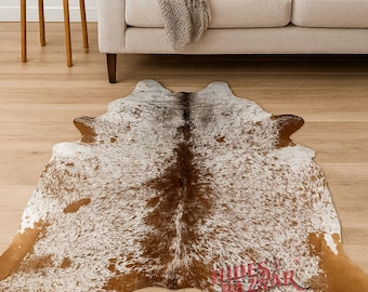 Hides Bazaar Brown Salt and Pepper Cowhide Rug - Genuine Cow Hide Area Rug 5x7ft