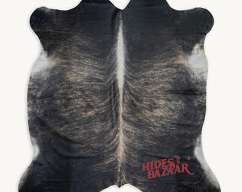 Dark Brindle Cowhide Rug (Size 7'0'' x  6'0'') HBC42 EXACT HIDE SHOWN.