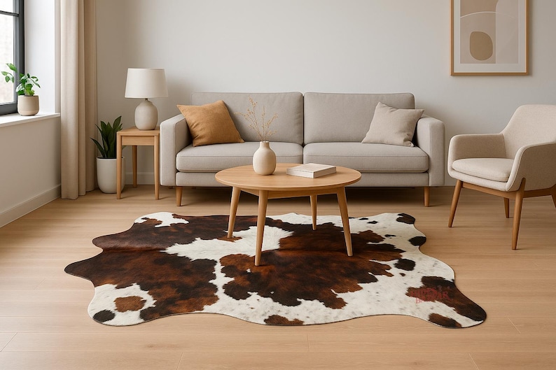 Hides Bazaar Classic Tricolor Cowhide Rug - Genuine Cow Hide Area Rug image 8
