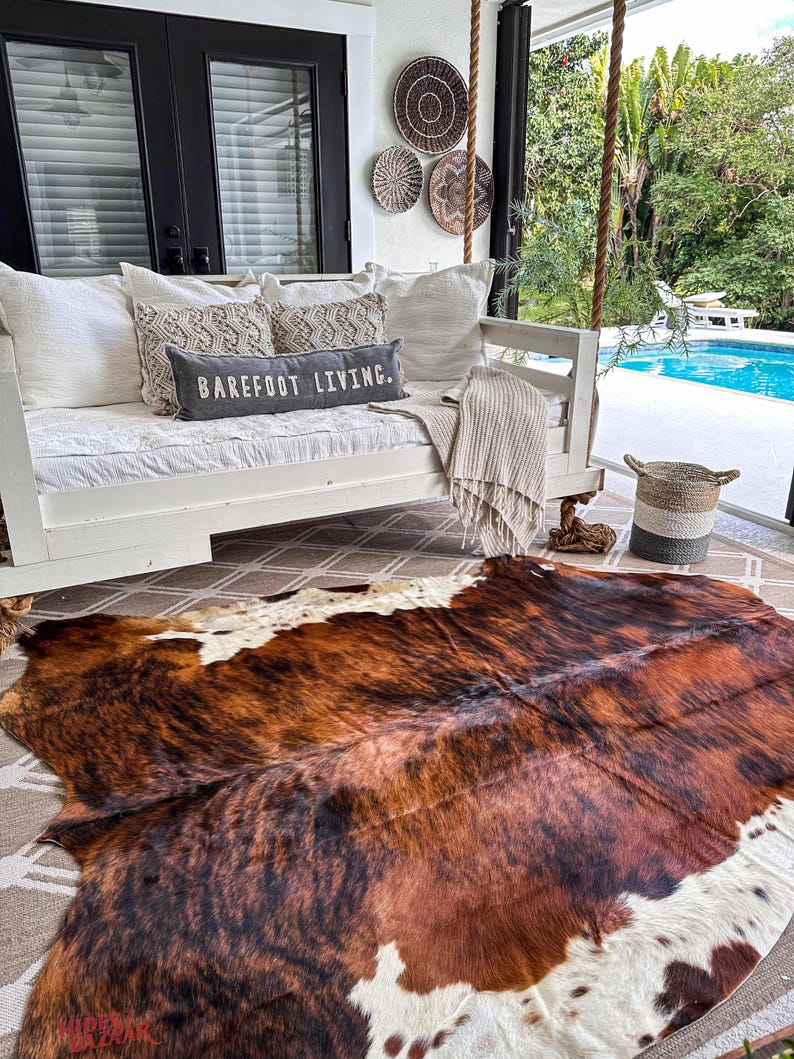 Hides Bazaar Brown Brindle Cowhide Rug - Genuine Cow Hide Area Rug image 3