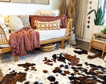 Hides Bazaar Original Tricolor Cowhide Rug - Genuine Cow Hide Area Rug