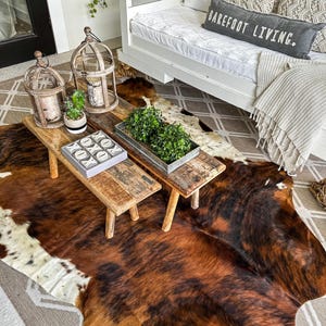 Hides Bazaar Brown Brindle Cowhide Rug - Genuine Cow Hide Area Rug image 1