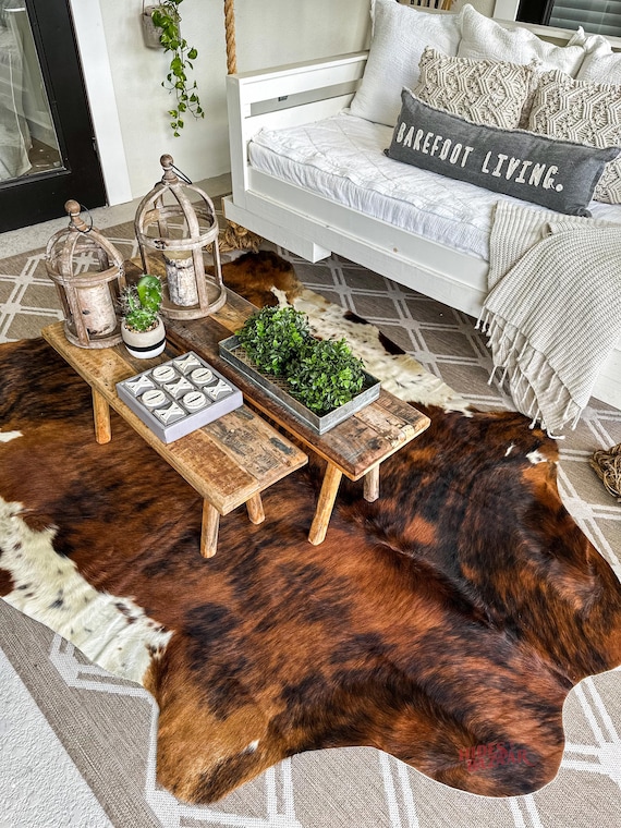 Hides Bazaar Brown Brindle Cowhide Rug - Genuine Cow Hide Area Rug