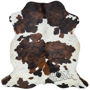 Hides Bazaar Classic Tricolor Cowhide Rug - Genuine Cow Hide Area Rug image 2