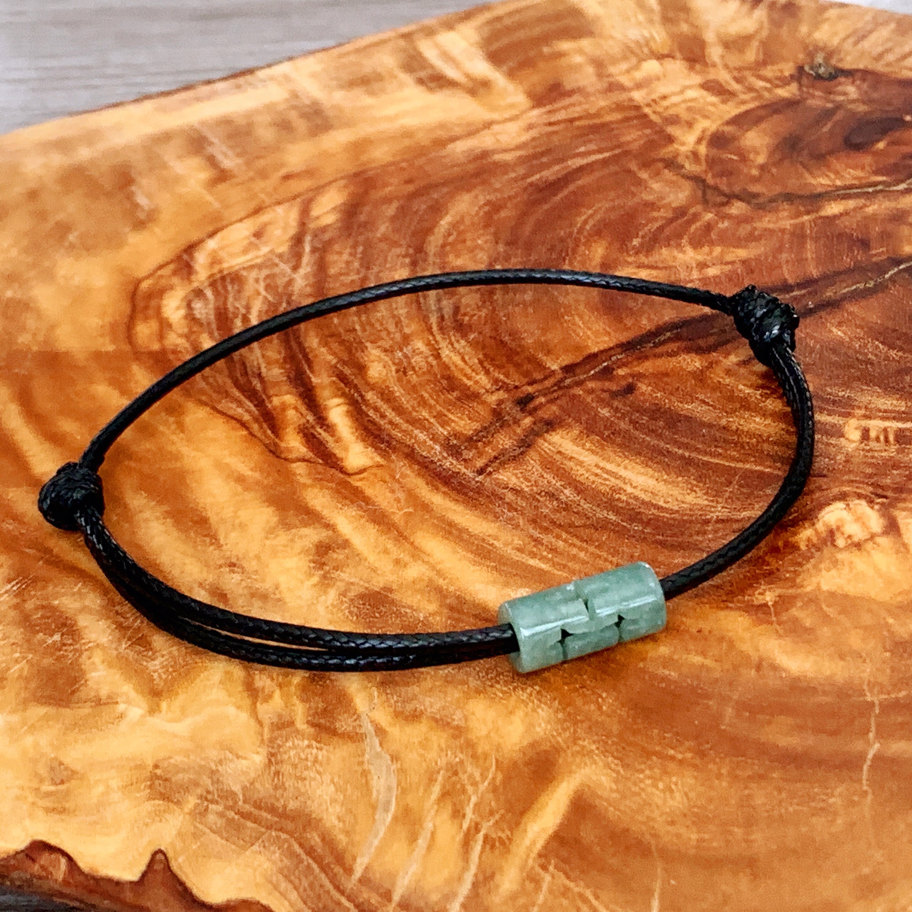 Mens Jade Bracelet Surfer Bracelet Natural Jade Bracelet Black Etsy