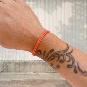 Orange Waterproof Bracelet: Adjustable Waxed Cord Surfer Bracelets