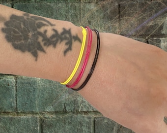 Waterproof Waxed Cord Bracelet: Adjustable String Friendship Bracelet