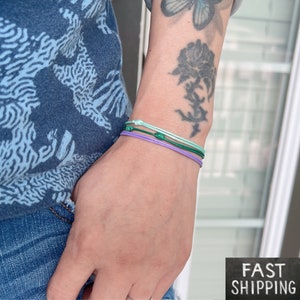 Waterproof Waxed Cord Bracelet: Adjustable Beach Surfer Style