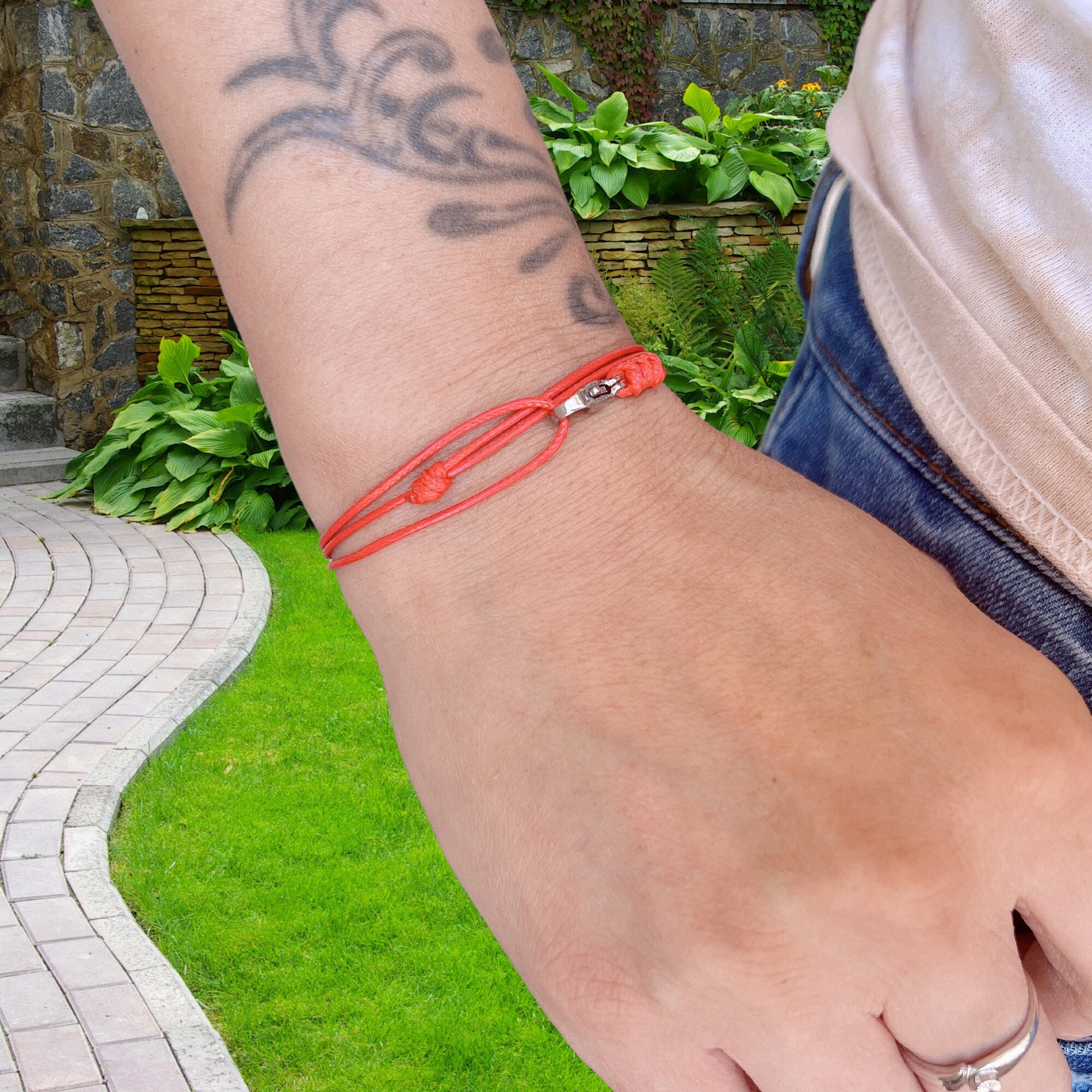 thumbnail image 2 of Lucky Red String Protection Bracelet – Minimalist, Adjustable, Unisex Anklet – Handmade 2 of 5