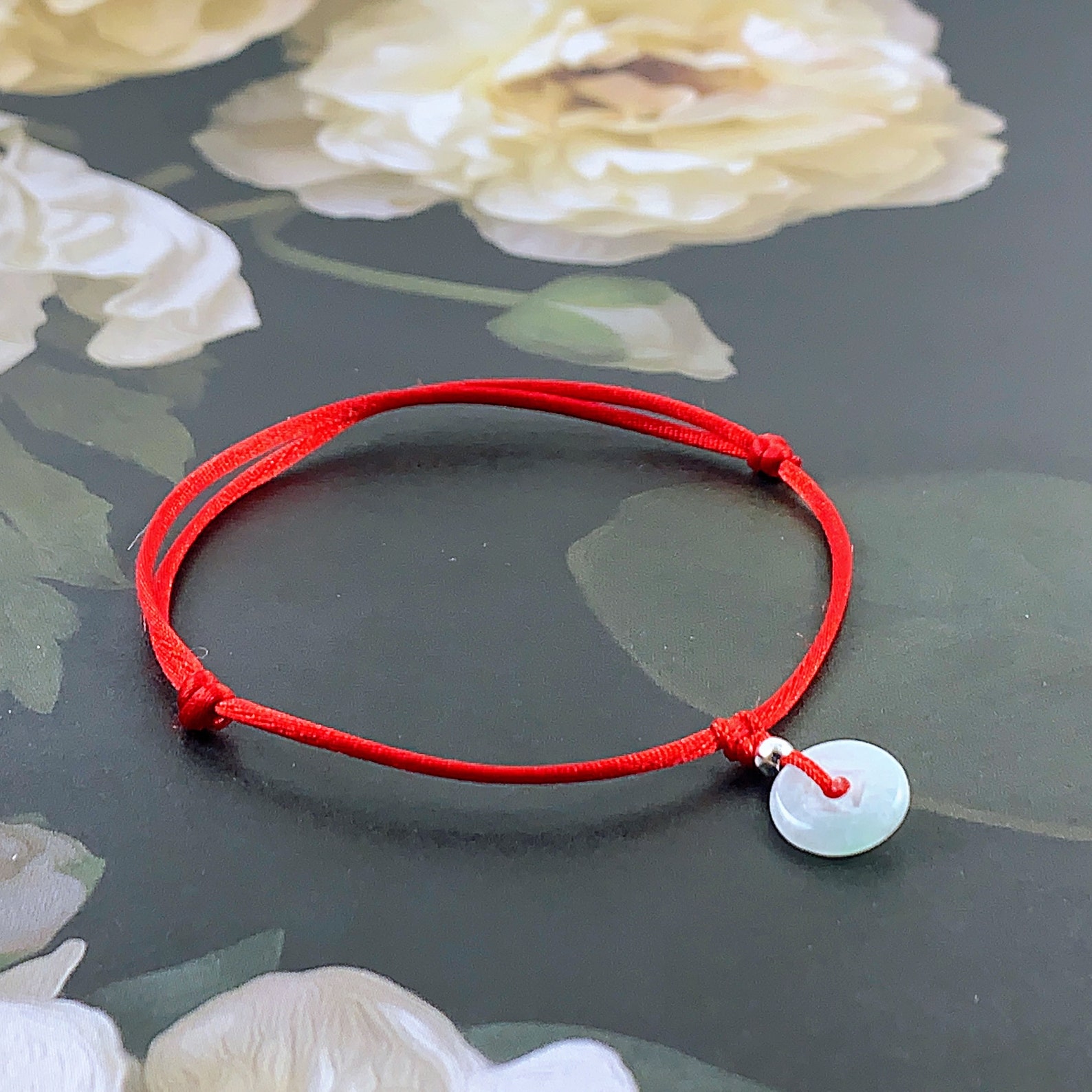 Good luck Jade bracelet red string Chinese jade surfer Etsy