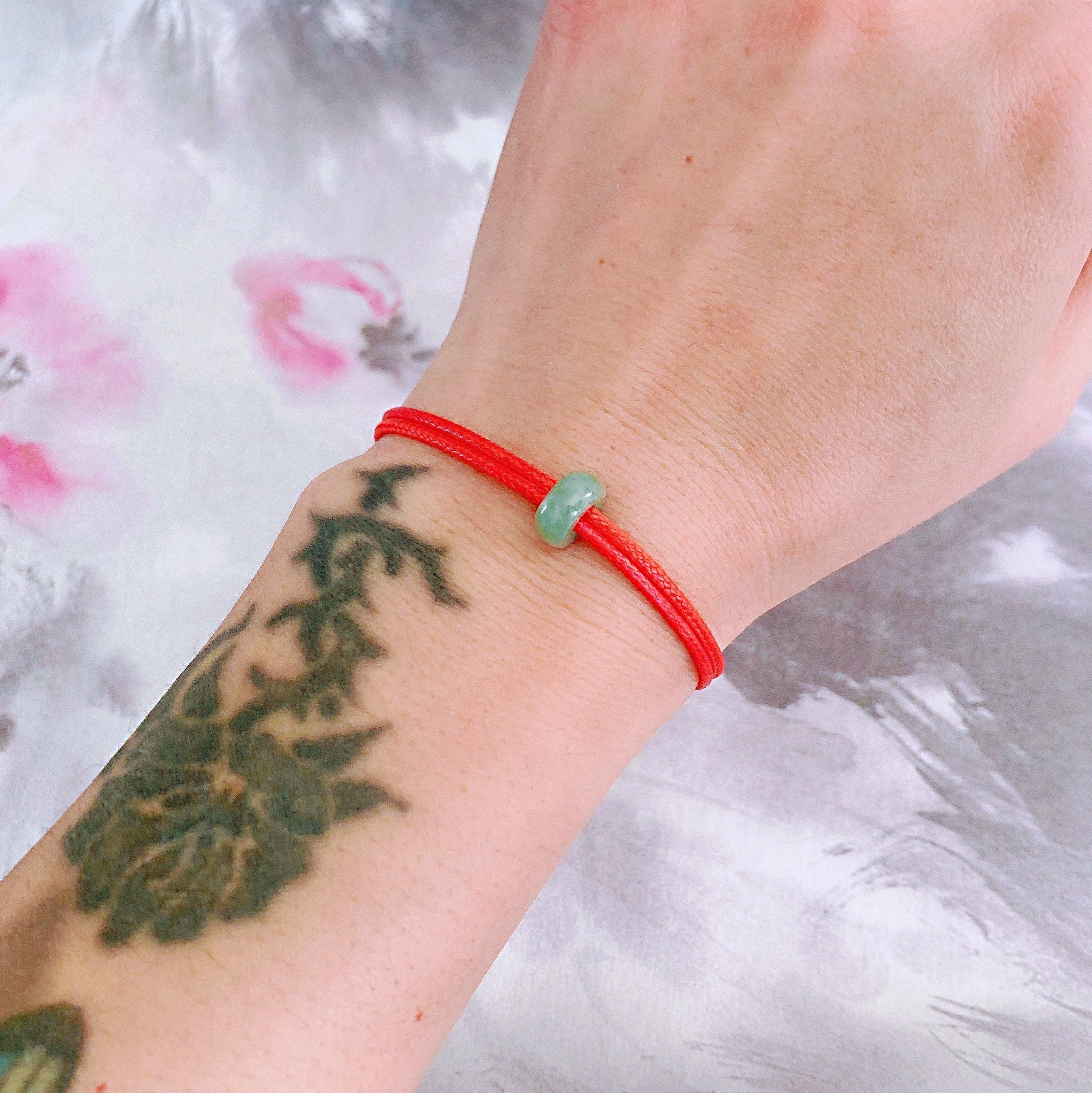Red String Green Jade Bracelet Mens Surfer Bracelet Waterproof Etsy