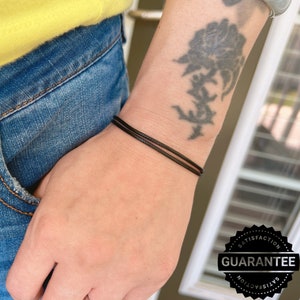 Black String Armband Familie Surfer Armband wasserdicht Strand Armband verstellbares Armband Damen Armband für Männer , Geschenke für Freund